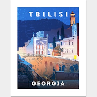 Tbilisi, Georgia - Retro travel minimalist poster Posters and Art